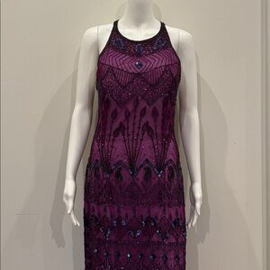 Adrianna Papell Purple Embellished Dress